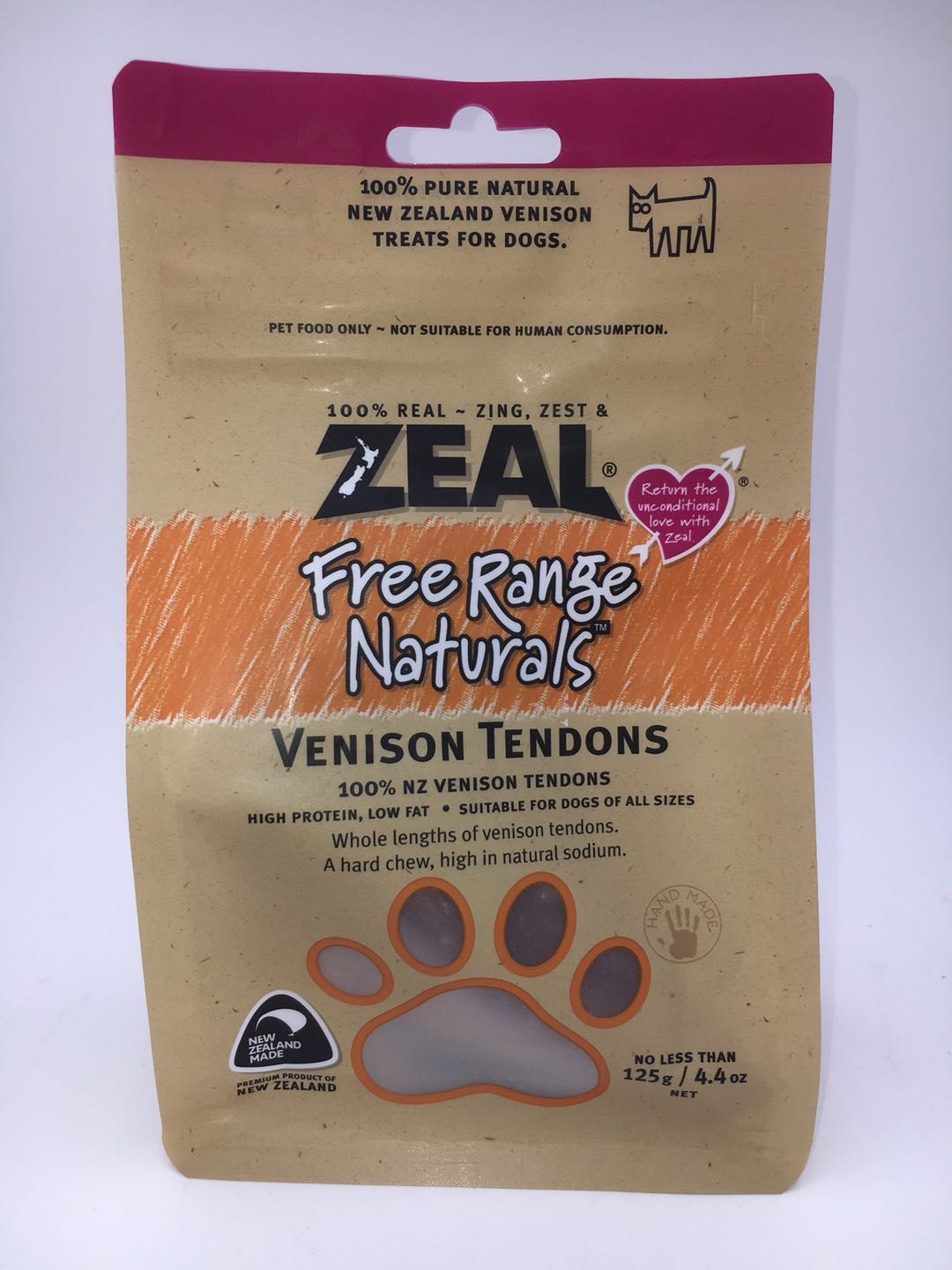 Zeal 紐西蘭天然鮮鹿筋125G | PETS CONNECT