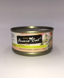 Fussie Cat 高竇貓 黑鑽吞拿魚+虎蝦純天然貓罐頭 80G