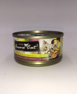 Fussie Cat 高竇貓 黑鑽吞拿魚+BB蜆純天然貓罐頭 80G