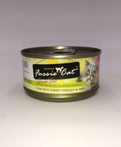 Fussie Cat 高竇貓 黑鑽吞拿魚+蝦肉純天然貓罐頭 80G